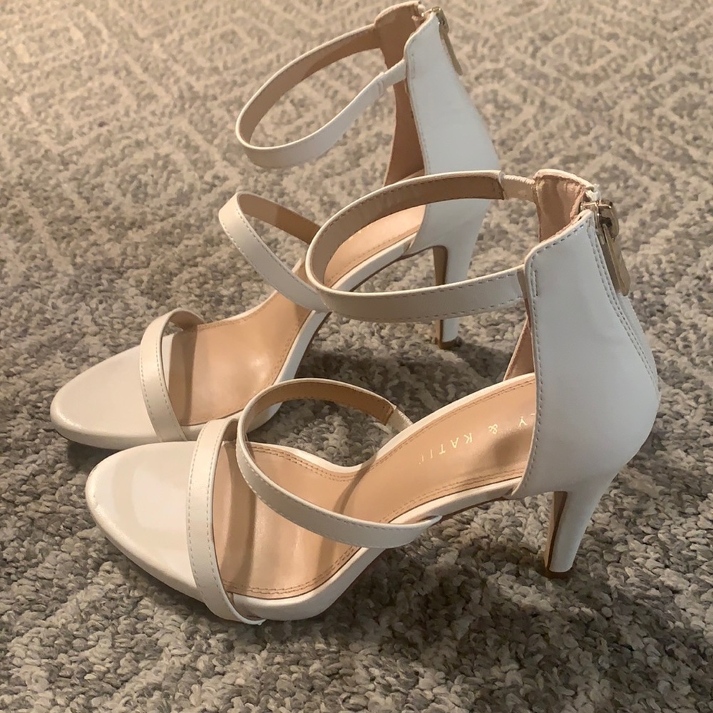 White Kelly & Katie heels